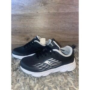 SAUCONY Wind Lace Sneaker,‎ Black, Big Kid Size 11